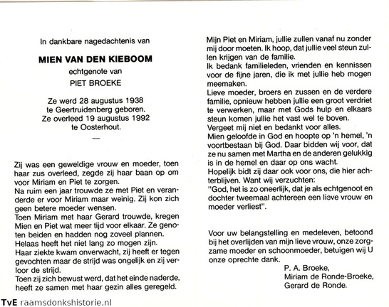 Mien van den Kieboom- Piet Broeke
